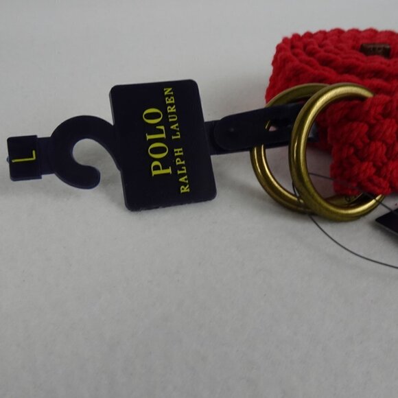 Polo Ralph Lauren Belt Men's Size L Red Webbed Adjustable O Ring Preppy - Picture 4 of 9